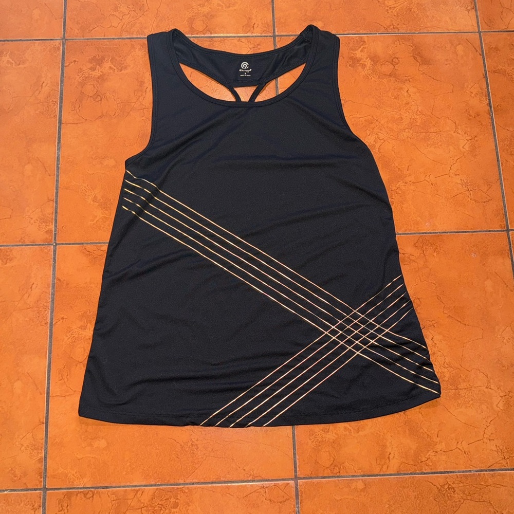 Champion Black Tank with Gold Accents